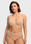 Bramela Skylark Breathable Lightweight Supportive Jacquard Mesh Wide Strap 3/4 Cup Comfort Bra-13