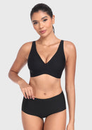 Deep V Seamless Bra Wireless Lift Breathable Perforated Foam Cups-6