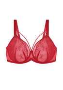 Bramela Renna Holiday Edit Embroidery Red Underwire Bra-6