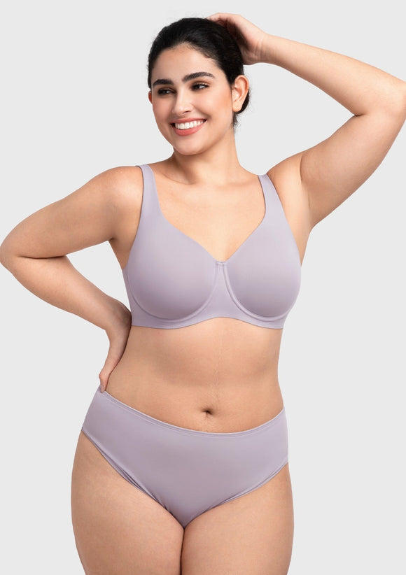 Bramela Esme Minimizer Bras for Women Plus Size Full Coverage No Padding Unlined T Shirt Bra Seamless Underwire Cool Comfort Daily Bras