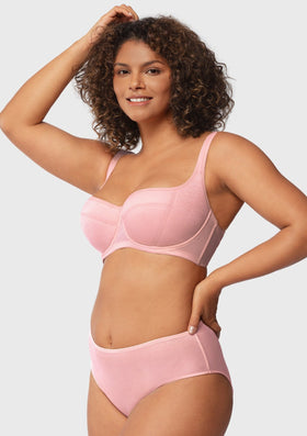 Starry Night Lightly Lined Lightly Padded Plus Size Pink Balconette Bra - 0