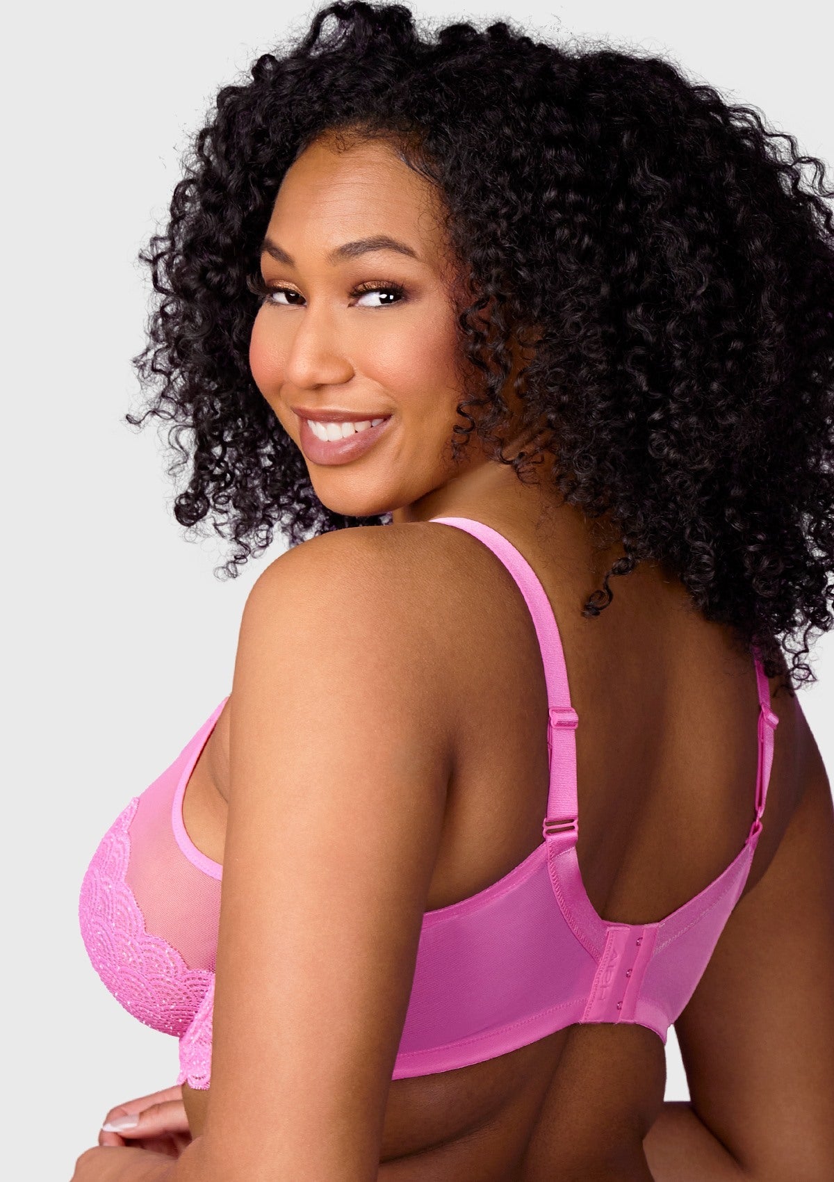 (Cardi B recommends)HSIA Mermaid Scales Lace Stardust-Pink Unlined Bra