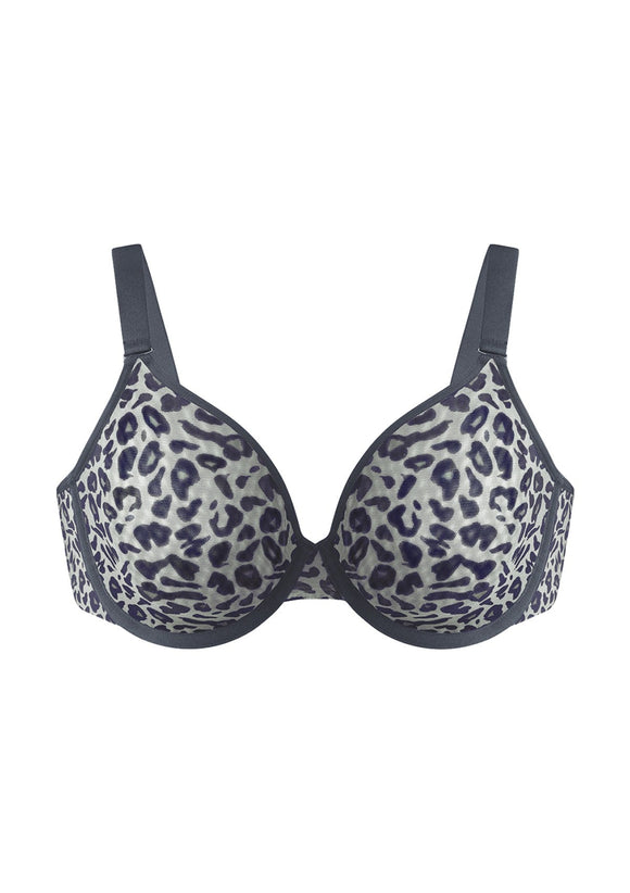 Bramela Leopard wild Unlined Plus Size Breathable Soft Mesh No Padding Underwire Bra