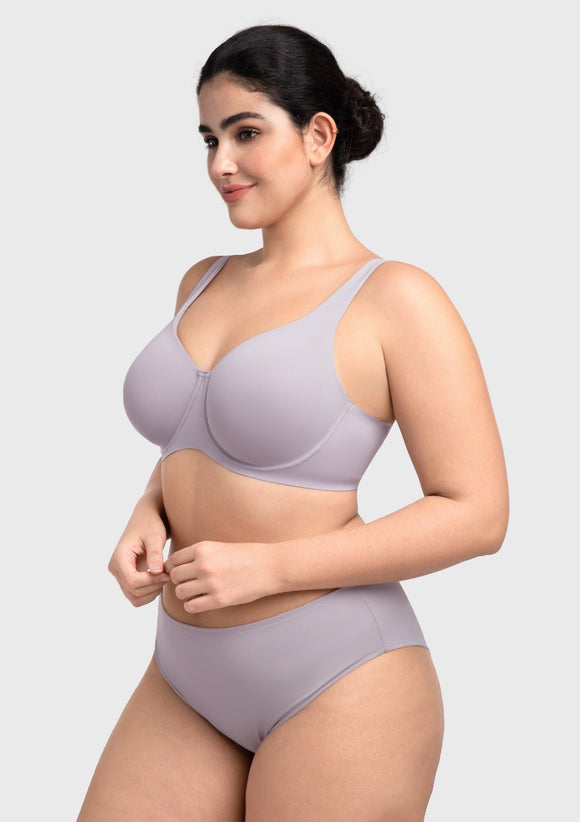 Bramela Esme Minimizer Bras for Women Plus Size Full Coverage No Padding Unlined T Shirt Bra Seamless Underwire Cool Comfort Daily Bras