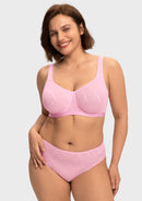 Bramela Skylark Breathable Lightweight Supportive Jacquard Mesh Wide Strap 3/4 Cup Comfort Bra-1