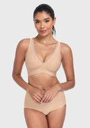 Deep V Seamless Bra Wireless Lift Breathable Perforated Foam Cups-1