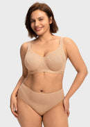 Bramela Skylark Breathable Lightweight Supportive Jacquard Mesh Wide Strap 3/4 Cup Comfort Bra-14
