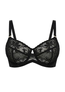 Bramela Petalia Plus Size Seamless Lace Underwire Balconette Demi No Padded Bra with High Elastic Fabric Delicate Lace Trim Cutout & Adjustable Straps-15