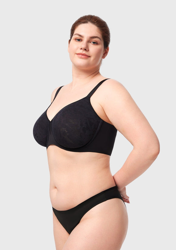 Bramela Auri Seamless Lace Support Bra Full Coverage Underwire Comfort Fit