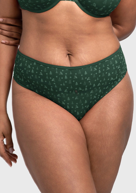 Bramela Christmas Holiday Edit Printed Mesh Panty Breathable Soft Full Coverage Comfort Fit