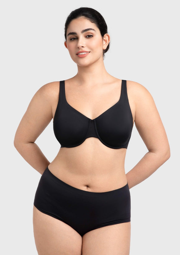Full Coverage Plus Size T-Shirt Bra with Silky Satin Feel