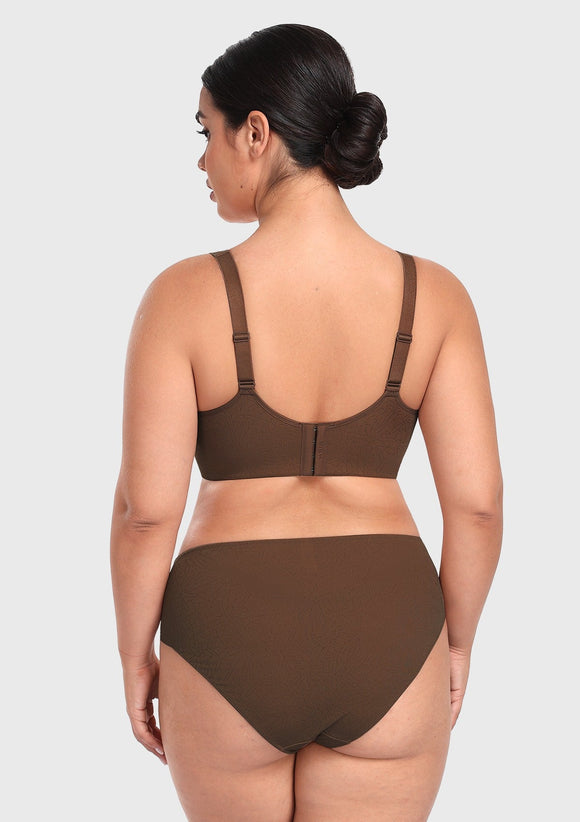 Bramela Joan Comfortzone Soft T-Shirt Full Coverage Unlined Unpadded Underwire Plus Size Minimizer Bra Everyday Bra