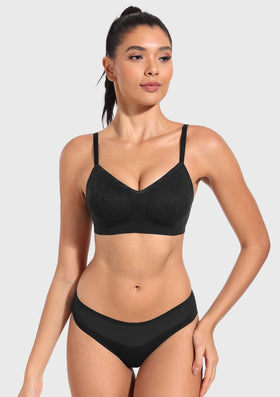 Wireless Seamless Comfort Bralette Full Coverage V-neck for Backless - 0