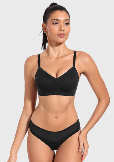 Wireless Seamless Comfort Bralette Full Coverage V-neck for Backless - 0