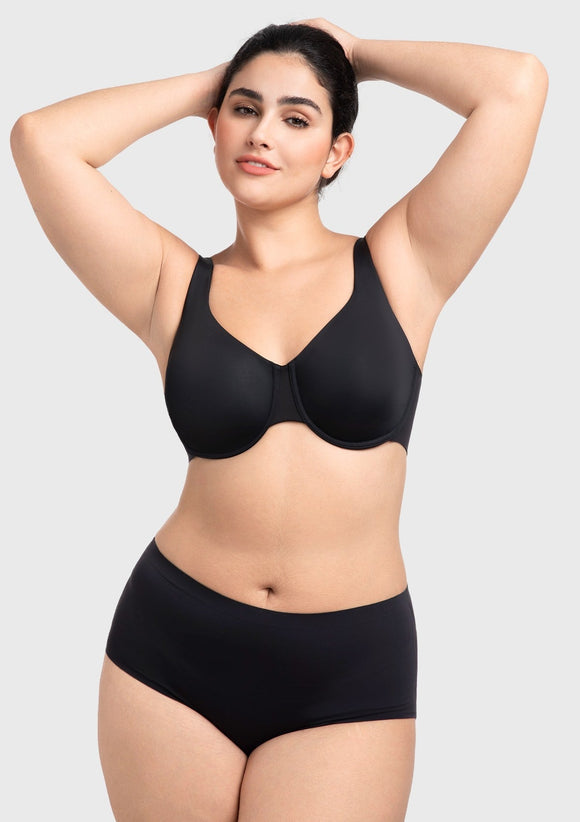 Full Coverage Plus Size T-Shirt Bra with Silky Satin Feel
