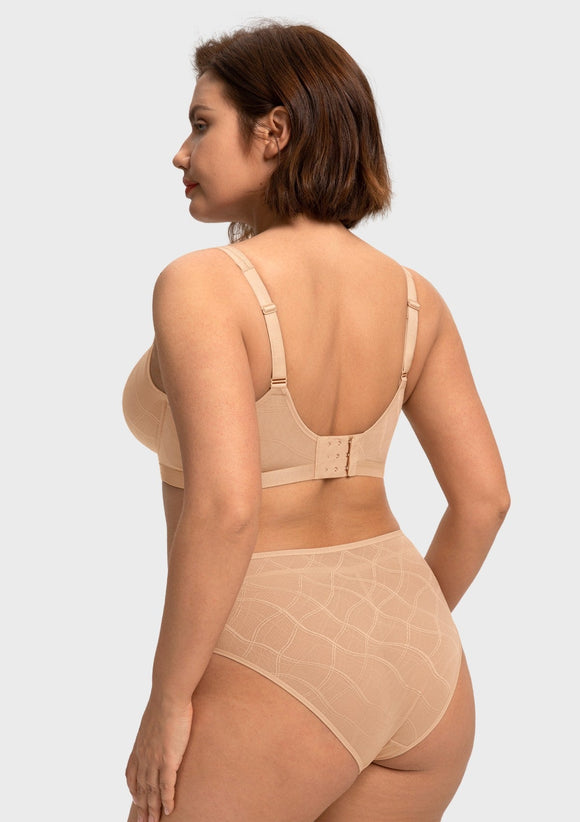 Bramela Skylark Breathable Lightweight Supportive Jacquard Mesh Wide Strap 3/4 Cup Comfort Bra