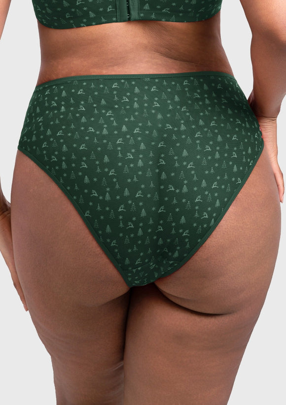 Bramela Christmas Holiday Edit Printed Mesh Panty Breathable Soft Full Coverage Comfort Fit