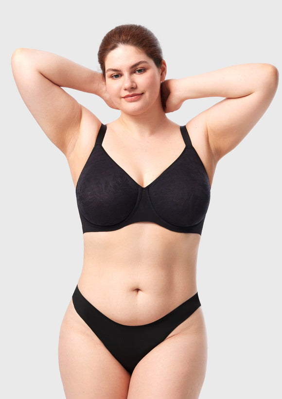 Bramela Auri Seamless Lace Support Bra Full Coverage Underwire Comfort Fit