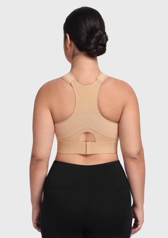 Bramela FlexCore High Impact Racerback Sports Bra Adjustable Support Full Coverage Fit