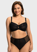 Bramela Petalia Plus Size Seamless Lace Underwire Balconette Demi No Padded Bra with High Elastic Fabric Delicate Lace Trim Cutout & Adjustable Straps-11