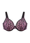 Bramela Leopard wild Unlined Plus Size Breathable Soft Mesh No Padding Underwire Bra-13
