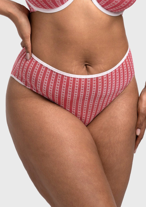 Bramela Christmas Holiday Edit Printed Mesh Panty Breathable Soft Full Coverage Comfort Fit