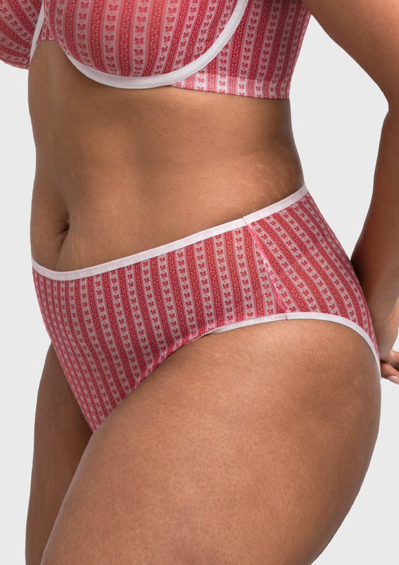 Bramela Christmas Holiday Edit Printed Mesh Panty Breathable Soft Full Coverage Comfort Fit