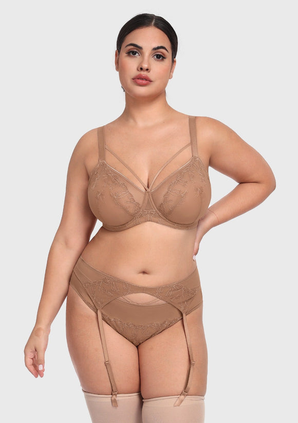 Bramela Renna Holiday Edit Embroidery Red Underwire Bra
