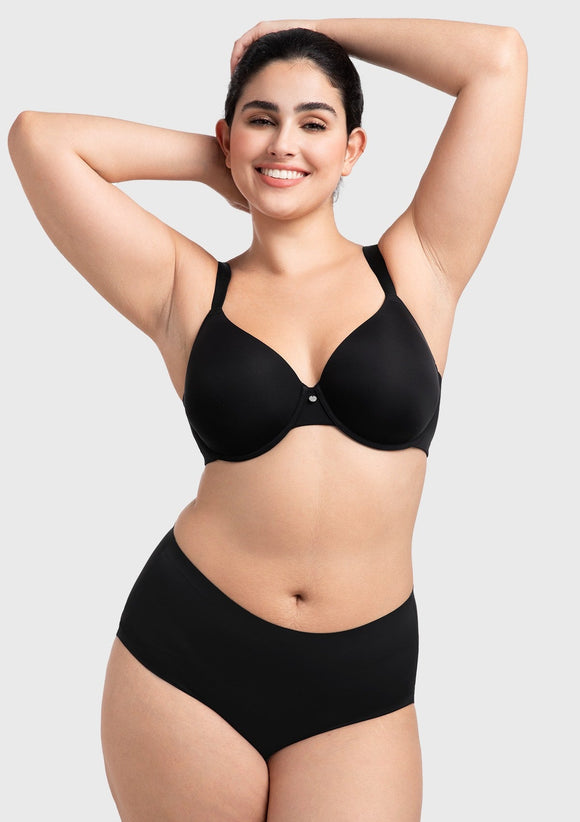 Bramela Miya SoftSense Comfort Lightly Lined T-shirt Back Smoothing Underwire Plus Size Bra Everyday Bra