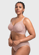 Bramela Mermaid Scales Lace Beige Brown Unlined Bra-8