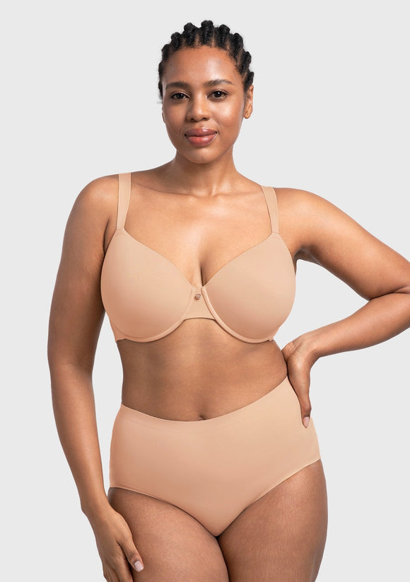 Bramela Miya SoftSense Comfort Lightly Lined T-shirt Back Smoothing Underwire Plus Size Bra Everyday Bra
