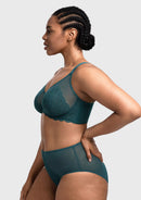Bramela Mermaid Scales Lace Beige Brown Unlined Bra-22