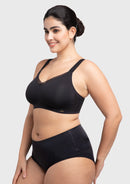 Songful Plus Size Seamless Wireless Supportive Full Coverage Mesh Crossover Bra-3