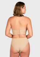 Daisy Smooth Lace Beige Lightly Padded Longline Underwire Strapless Balconette Bra-4