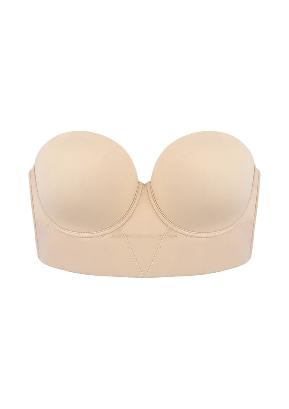 Daisy Smooth Lace Beige Lightly Padded Longline Underwire Strapless Balconette Bra