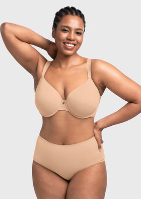 Bramela Miya SoftSense Comfort Lightly Lined T-shirt Back Smoothing Underwire Plus Size Bra Everyday Bra