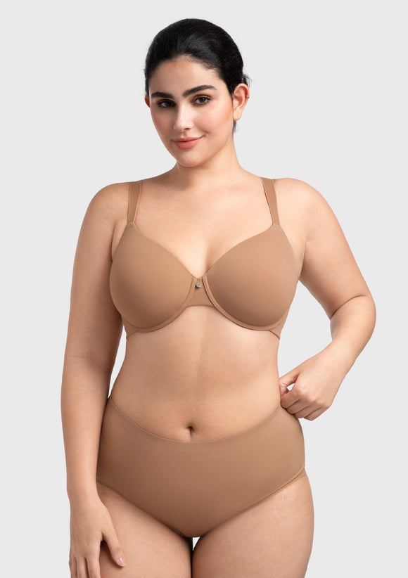 Bramela Miya SoftSense Comfort Lightly Lined T-shirt Back Smoothing Underwire Plus Size Bra Everyday Bra