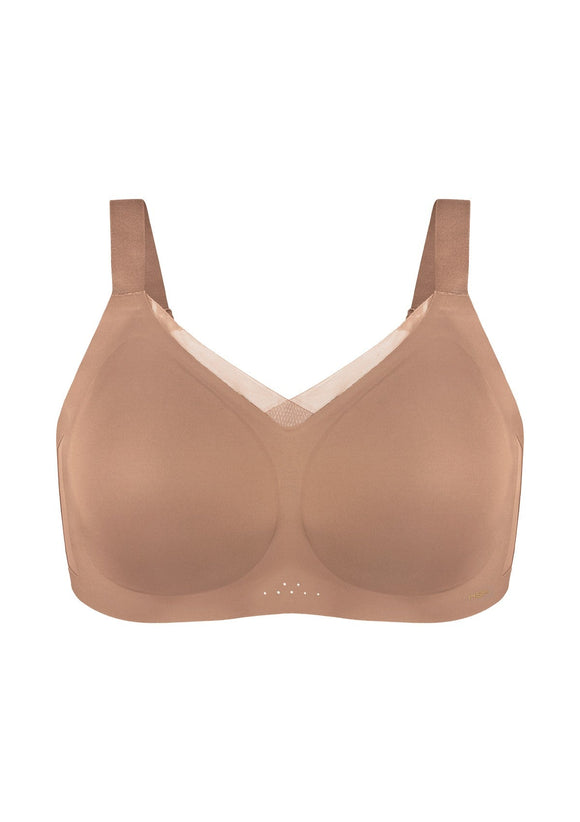 Songful Plus Size Seamless Wireless Supportive Full Coverage Mesh Crossover Bra
