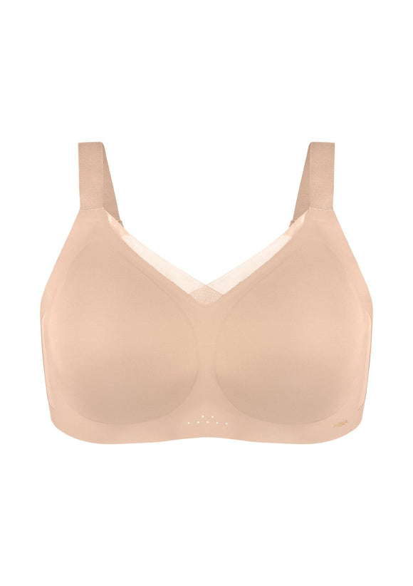 Songful Plus Size Seamless Wireless Supportive Full Coverage Mesh Crossover Bra