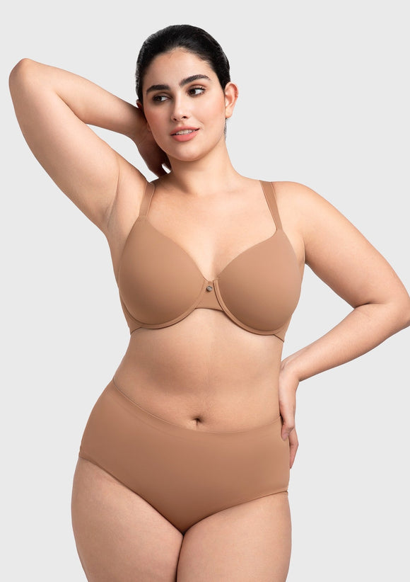 Bramela Miya SoftSense Comfort Lightly Lined T-shirt Back Smoothing Underwire Plus Size Bra Everyday Bra