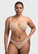 Bramela Leopard wild Unlined Plus Size Breathable Soft Mesh No Padding Underwire Bra-5