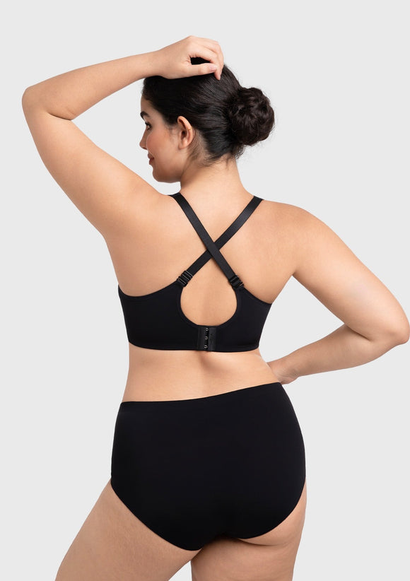 Bramela Alina Full Coverage Underwire Bra Plus Size Supportive Unlined Adjustable Strap Comfort Fit T-Shirt Style