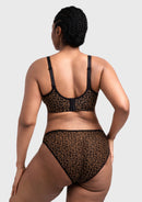 Bramela Leopard wild Unlined Plus Size Breathable Soft Mesh No Padding Underwire Bra-3