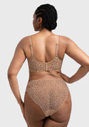 Bramela Leopard wild Unlined Plus Size Breathable Soft Mesh No Padding Underwire Bra-11