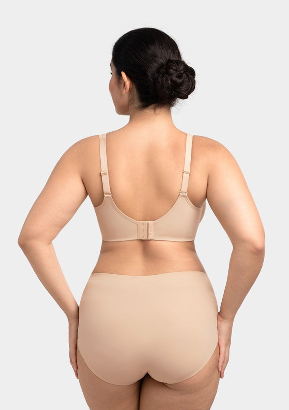 Bramela Alina Full Coverage Underwire Bra Plus Size Supportive Unlined Adjustable Strap Comfort Fit T-Shirt Style
