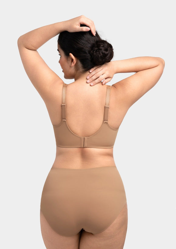Bramela Alina Full Coverage Underwire Bra Plus Size Supportive Unlined Adjustable Strap Comfort Fit T-Shirt Style