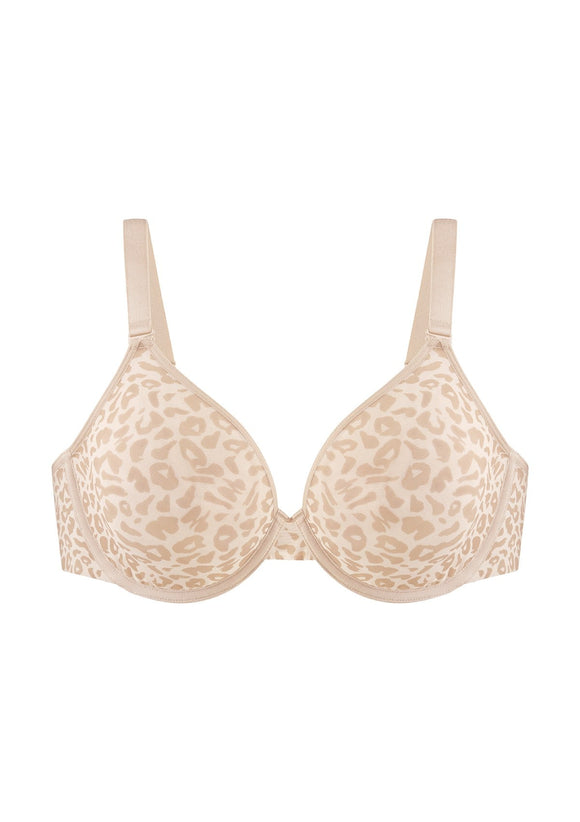 Bramela Leopard wild Unlined Plus Size Breathable Soft Mesh No Padding Underwire Bra