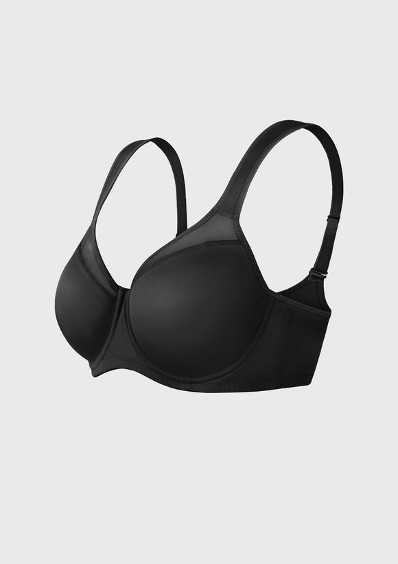 Bramela Alina Full Coverage Underwire Bra Plus Size Supportive Unlined Adjustable Strap Comfort Fit T-Shirt Style