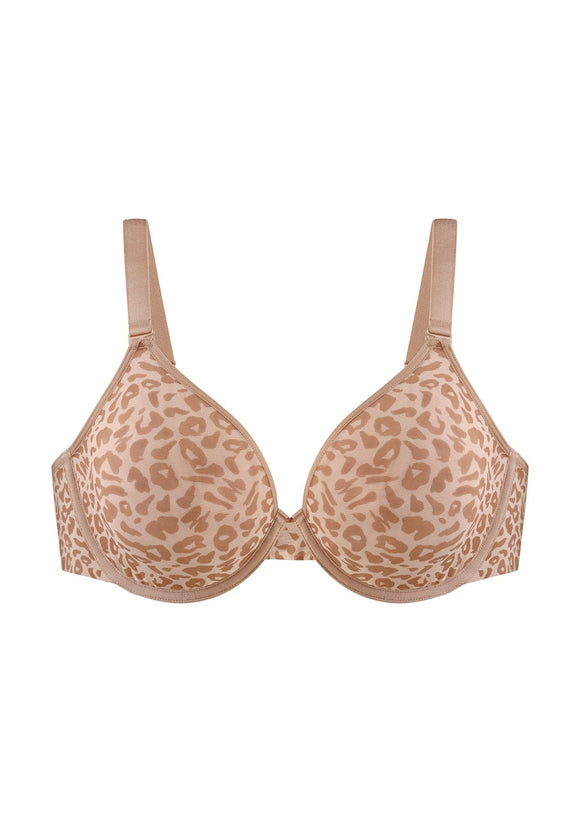 Bramela Leopard wild Unlined Plus Size Breathable Soft Mesh No Padding Underwire Bra